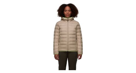 Chaqueta de plumón mammut waymarker in beige con capucha para mujer