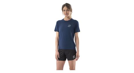 Camiseta de manga corta para mujer compressport podium azul