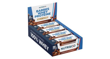 Barres protéinées - chocolat et amandes - 12 barres