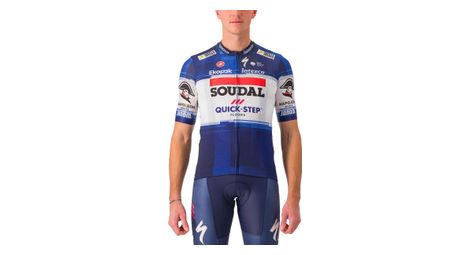 Maillot manches courtes castelli competizione 2 soudal quick step 2023 bleu