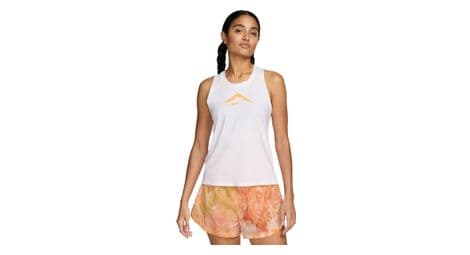Camiseta de tirantes nike trail mujer blanca naranja