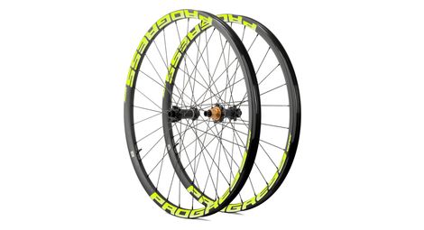 Paire de roues progress gpx nitro2 29  jaune | boost 15x110/12x148 mm | 6 trous | 1280 gr
