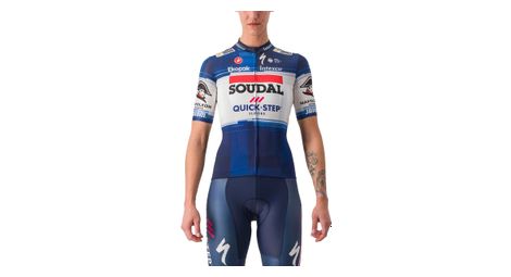 Maillot castelli competizione 2 soudal quick step 2023 azul de manga corta para mujer