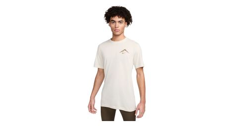 t shirt manches courtes nike dri fit trail beige homme