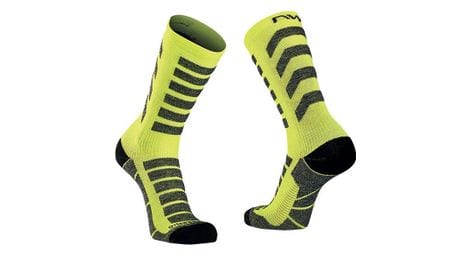 Par de calcetines de cerámica northwave husky amarillo fluo