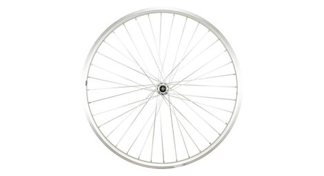 Roue vtc 28  av blocage jante argent mach1 er10. moyeu miche magnum v-brake 36t