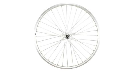 Roue vtc 28  av blocage jante argent mach1 er10. moyeu miche magnum v-brake 36t
