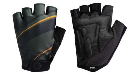 Gants velo rogelli buzz - homme - vert militaire/orange