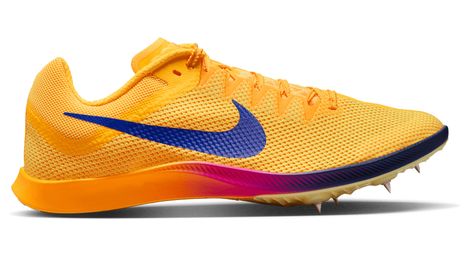 nike zoom rival distance yellow purple unisex running shoes