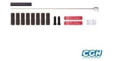 Transmission derailleur route/vtt galva noir (2 cables galva/gaines/butees/embouts)