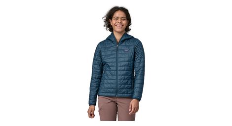 Sudadera con capucha patagonia nano puff hoody azul para mujer