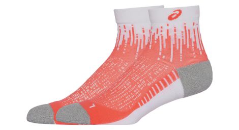 Calcetines asics performance run quarter unisex blanco rojo