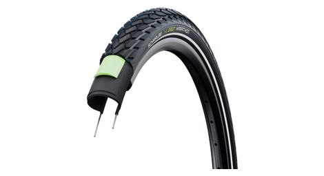 Pneu Schwalbe Green Marathon 635 mm TubeType Rigide Green Guard Addix Eco E-Bike E-25 Flancs Réfléchissants Noir
