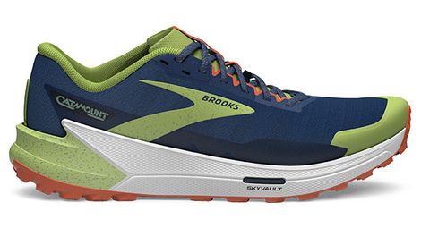 Zapatillas de trail brooks catamount 2 azul verde naranja para hombre