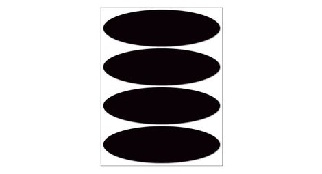 B REFLECTIVE Eco OVAL, Kit 4 autocollants réfléchissants, 8,5 x 2,7 cm, Noir