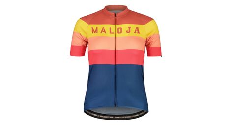 Maillot manches courtes femme maloja madrisam bleu/orange/jaune