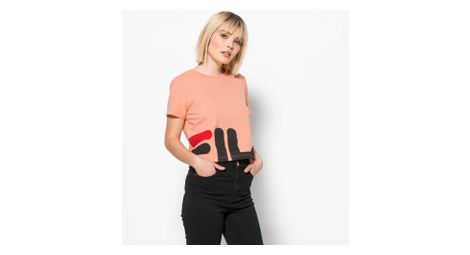 Women early cropped tee salmon