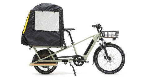 Tenda antipioggia riflettente btwin per bici cargo longtail r500e nero