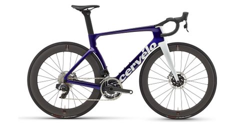 Velo de route cervelo s5 sram red etap axs 12v 700 mm saphir blanc 2023