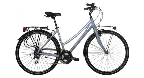Velo de ville femme bicyklet juliette shimano acera tourney 8v 700 mm bleu