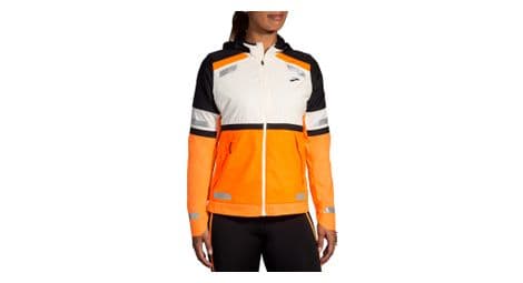 Veste reflechissante brooks run visible 2 0 blanc orange femme