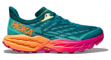 Chaussures de Trail Running Femme Hoka Speedgoat 5 Bleu Orange Rose