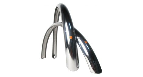 Par de guardabarros véloorange 26'' acero inoxidable guardabarros 60mm plata