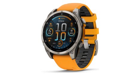 Garmin fēnix 8 amoled - 47 mm saffier titanium gps horloge met siliconen band spark orange/graphite