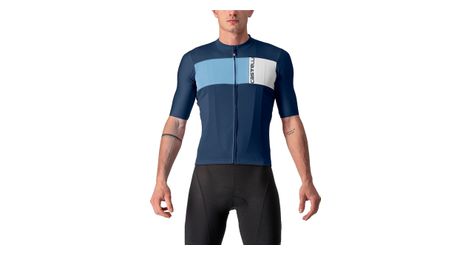 Maillot manches courtes castelli prologo 7 bleu foncé/clair