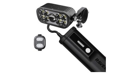 Lampe avant ravemen vtt/voyage 9 led, 6000 lumens, batterie externe