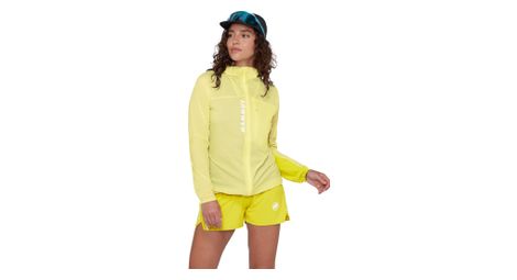Chaqueta cortavientos Mammut Aenergy WB Hooded amarilla para mujer