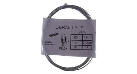 Cable de derailleur velo vintage simplex gripshift acier 2 m 1 2 mm embout