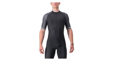Maillot manches courtes castelli entrata vi noir gris