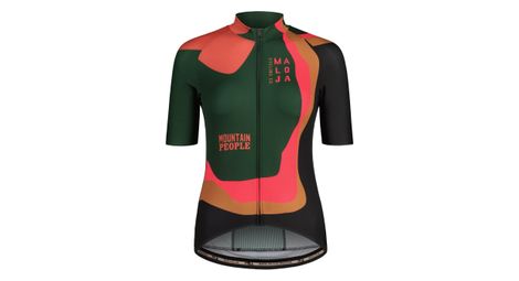 Maillot manches courtes femme maloja amiatam noir vert rose