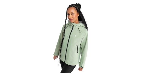 Veste randonnée hardshell femme lac léman vert