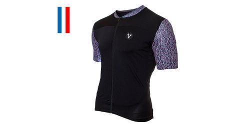 Maillot de manga corta lebram aspin negro azul rosa