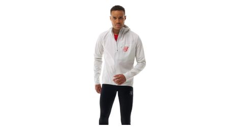 Chaqueta impermeable Compressport Thunderstorm blanca unisex