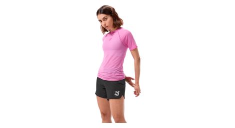 Maillot Manches Courtes Compressport Trail Racing Rose Femme