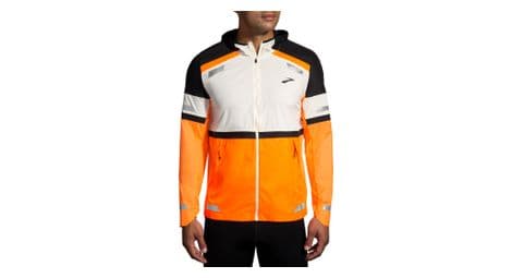 Veste reflechissante brooks run visible 2 0 blanc orange homme