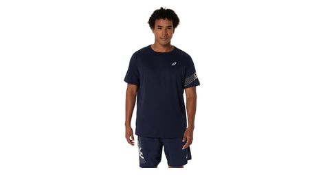 Asics icon jersey met korte mouwen blauw heren