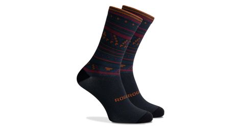 Chaussettes velo rogelli aztec - homme - bleu/orange