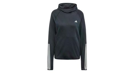 Adidas Own The Run 3 Sudadera negra con capucha para mujer