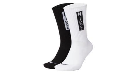 Paar nike heritage white/black socks (x2)