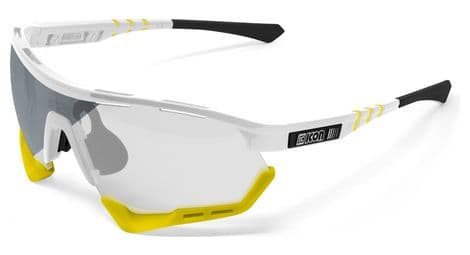 Scicon sports aerotech regular photochromic lunettes de soleil de performance sportive (miroir argenté scnxt photocromique/luminosité blanche)