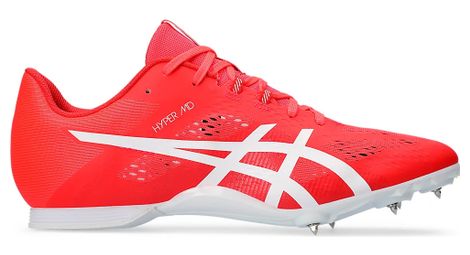 Zapatillas de atletismo unisex asics hyper md 8 rojo blanco 46.1/2