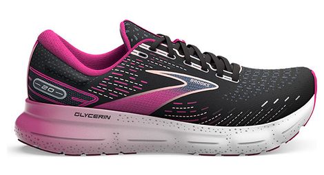 Zapatillas de running brooks glycerin 20 para mujer negro rosa 40.1/2