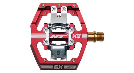 Paire de pédales automatiques ht components x3t rouge