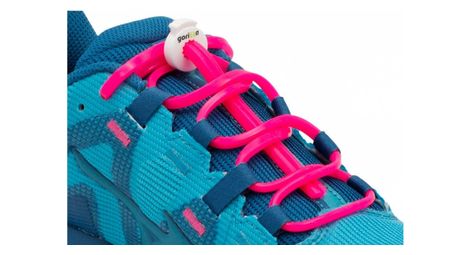 Lacets élastiques pour le trail - silicone - rose fluo