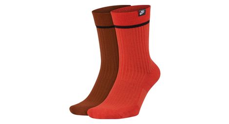 Paires de chaussettes 2x nike snkr essential multi color rouge