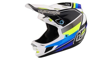 Casque integral troy lee designs d4 composite mips blanc bleu
